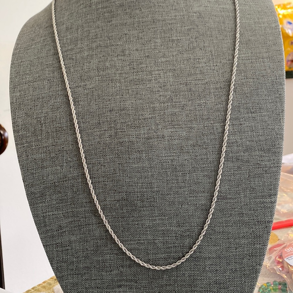 Silver Tone Rope Chain - Picture 1 of 3
